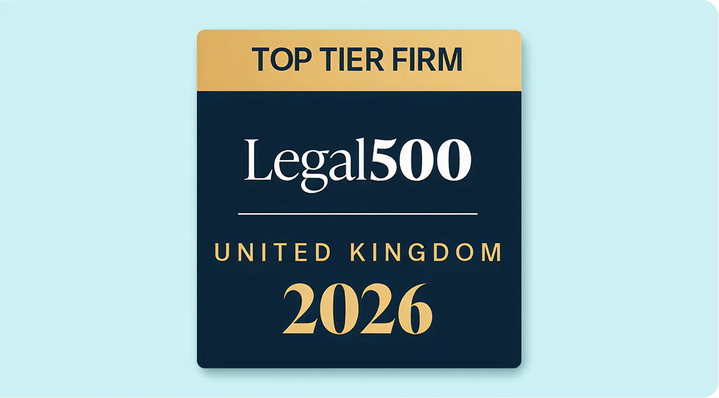Legal 500 Top Tier Firm United Kingdom 2026 accreditation badge