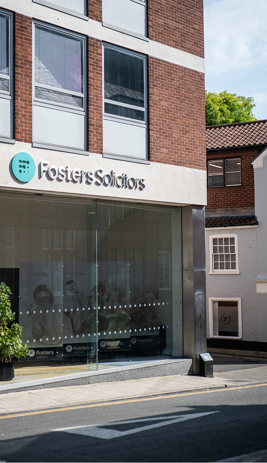 Fosters Solicitors office shopfront on a Norwich street