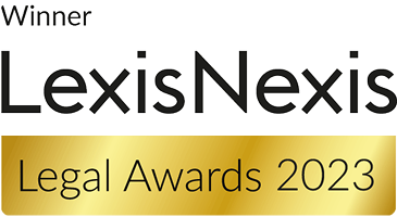 Winner badge from the LexisNexis Legal Awards 2023